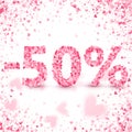 Clearance sale on Valentine`s day. Discounts. Royalty Free Stock Photo