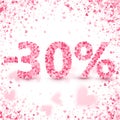 Clearance sale on Valentine`s day. Discounts. Royalty Free Stock Photo