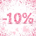 Clearance sale on Valentine`s day. Discounts. Royalty Free Stock Photo