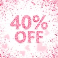 Clearance sale on Valentine`s day. Discounts. Royalty Free Stock Photo