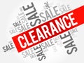 Clearance sale words cloud