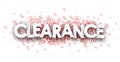 Clearance sign over red percent confetti Royalty Free Stock Photo