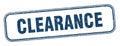 clearance stamp. clearance square grunge sign. Royalty Free Stock Photo