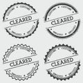 Cleared Customs insignia stamp isolated on white.