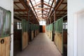 Cleared empty stall in the stable keeping sport horses Royalty Free Stock Photo