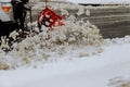 Clearing the road from snow tractor clears the way Royalty Free Stock Photo