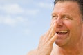 Clearing Sinus Passages after swimming Royalty Free Stock Photo