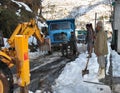 clearing snow from the Mughal Road in Poonch