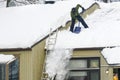 Clearing Snow from a Roof in Quebec