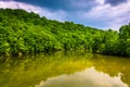 Clearing storm clouds over Prettyboy Reservoir in Baltimore, Mar Royalty Free Stock Photo