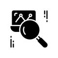 Black solid icon for Clearly, openly and magnifying