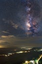 Clearly milky way over the mountain, Thailand Royalty Free Stock Photo
