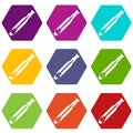 Clearomizer icon set color hexahedron