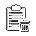 Cleartext, delete outline icon. Line art vector Royalty Free Stock Photo