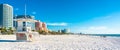 Clearwater beach with beautiful white sand in Florida USA Royalty Free Stock Photo