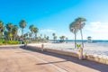 Clearwater beach with beautiful white sand in Florida USA Royalty Free Stock Photo