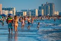 People walking and enjoying the beach at Pier 60 area 1 Royalty Free Stock Photo