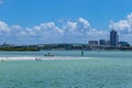 Clear water beach florida skyline and bridge. Clearwater Royalty Free Stock Photo