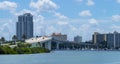 Clear water beach florida skyline and bridge. Clearwater