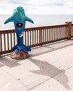 Clearwater Beach, Florida, USA 11/6/19 A dolphin statue on Pier 60 overlooking the Gulf of Mexico Royalty Free Stock Photo