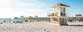 Clearwater beach, Florida, USA - September 17, 2019: Lifeguard tower on Beautiful Clearwater beach with white sand in Royalty Free Stock Photo