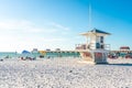 Clearwater beach, Florida, USA - September 17, 2019: Beautiful Clearwater beach with white sand in Florida USA Royalty Free Stock Photo