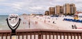 Clearwater Beach, Florida, USA 11/6/19 A tower viewer overlooking people swimming in the Gulf of Mexico and relaxing on the beach