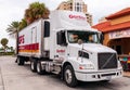 Clearwater Beach, Florida, USA 11/8/19 A tractor trailer truck owned by Gordon Food Service parked in a lot making a delivery