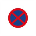 Clearway, no stopping sign icon