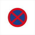 Clearway, no stopping sign icon Royalty Free Stock Photo