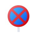 Clearway sign icon, cartoon style
