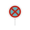 Clearway sign icon, flat style