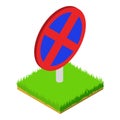 Clearway sign icon, isometric style