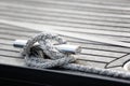 Cleat hitch knot on knight Royalty Free Stock Photo