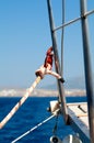 Cleat and rope yacht detail Royalty Free Stock Photo