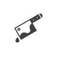 Cleaver with blood drop icon vector