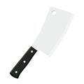 Cleaver, butcher`s sharp knife for chopping, cutting meat. Flat style.