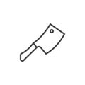Cleaver, hatchet line icon, outline vector sign, linear style pictogram isolated on white.