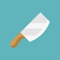 Cleaver icon, cooking equipment flat design vector