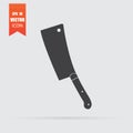 Cleaver icon in flat style isolated on grey background