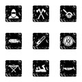 Cleaver icons set, grunge style