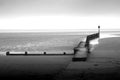 Cleethorpes beach black and white promenade