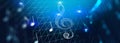 Clef key.Computing and internet music concept