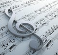 Clef symbol on a notation chart Royalty Free Stock Photo