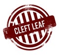 cleft leaf - red round grunge button, stamp