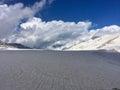 Clefts in the adamello glacier, italian Alps Royalty Free Stock Photo