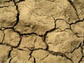 Clefts on dried soil Royalty Free Stock Photo