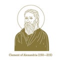 Clement of Alexandria 150-215 was a Christian theologian and philosopher who taught at the Catechetical School of Alexandria. Royalty Free Stock Photo