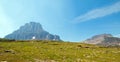 Clement Mountain as seen from Hidden Lake trail on Logan Pass in Glacier National Park during the 2017 fall fires in Montana USA Royalty Free Stock Photo