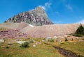 Clement Mountain as seen from Hidden Lake trail on Logan Pass in Glacier National Park during the 2017 fall fires in Montana USA Royalty Free Stock Photo